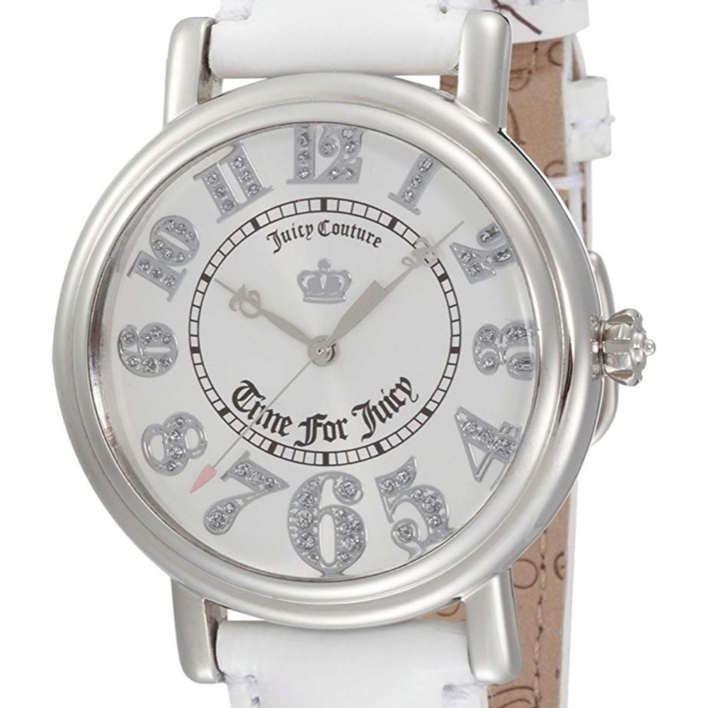 Juicy Couture White Leather Spotlight Watch